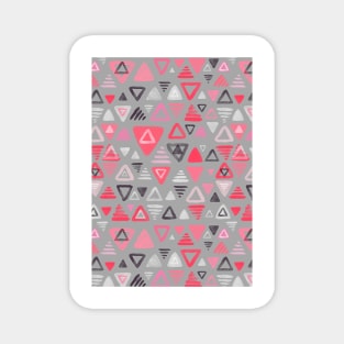 Summer Melon Hot Pink Triangles on Grey Magnet