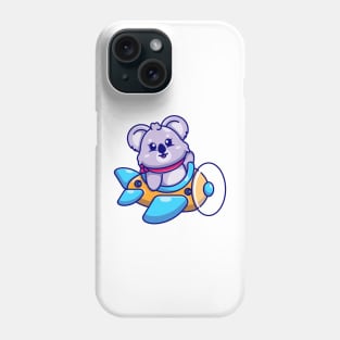 Cute baby koala driving plane cartoon Phone Case