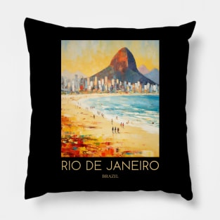 An Impressionist Painting of Rio de Janeiro - Brazil Pillow