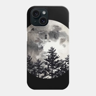 Nigth sky and moon in forest Phone Case
