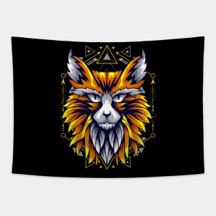 cat golden cute retro Tapestry