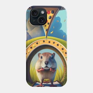 groundhog under bridge with pizza UFO Phone Case