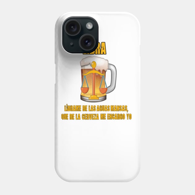 Fun design for lovers of beer and good liquor. Libra sign Phone Case by Cervezas del Zodiaco