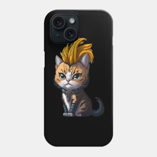 Cute Chaotic Punk Cat Rockstar Phone Case