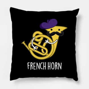 French Horn Cute Music Instrument Pun Pillow