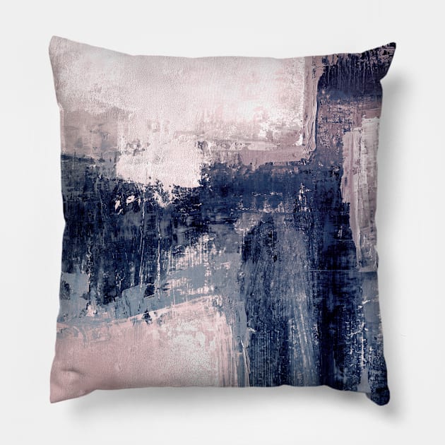 Pink and navy Pillow by SemelArt