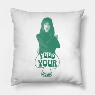 Feed Your Head (White and Green) Pillow