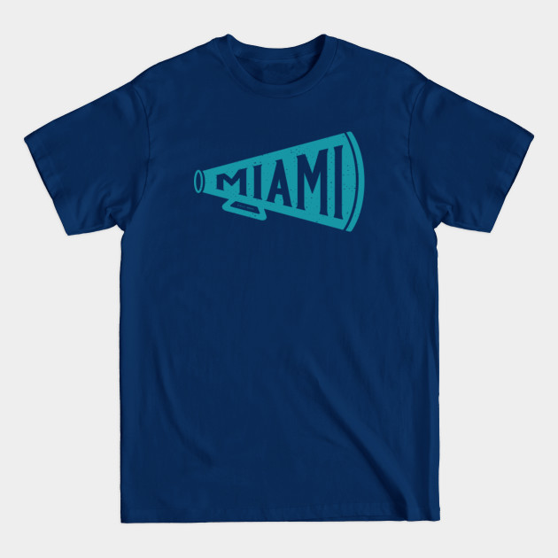 Disover Vintage Megaphone - Miami Dolphins (Teal Miami Wordmark) - Miami Dolphins - T-Shirt