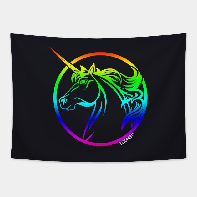 Rainbow Unicorn Offensive T Shirts Tapestry by huepham613