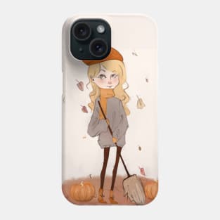 autumn girl Phone Case