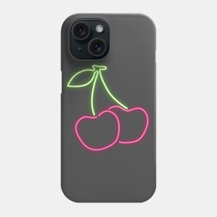 80s Retro Neon Sign Cherry Phone Case