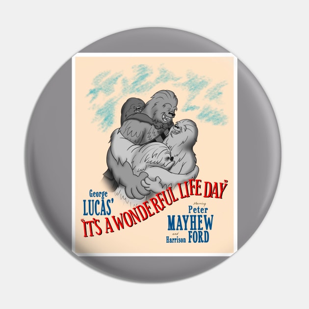 It's a Wonderful Life Day (Black and White) Pin by TechnoRetroDads
