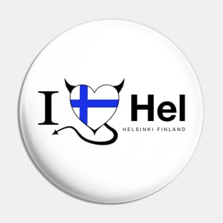 I love Hel Helsinki devil Pin