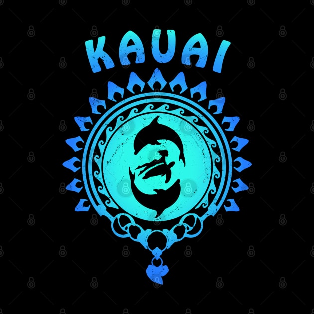 Kauai Dolphins Turtle and Freediver by NicGrayTees