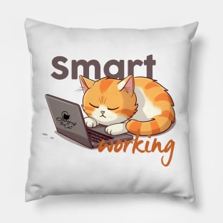 Smart Working Cat Pillow