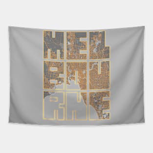 Melbourne, Australia City Map Typography - Bauhaus Tapestry