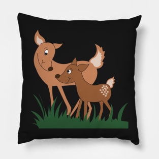 Woodland Deer Mommy and Baby Pillow