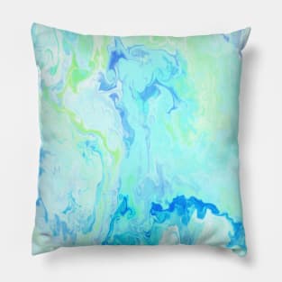 Flowing Blue Marble Pillow