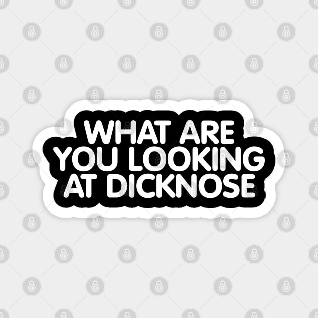 What Are You Looking at Dicknose Magnet by darklordpug