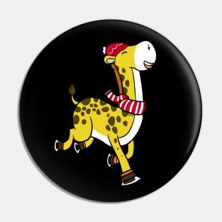 Skating Giraffe Pin