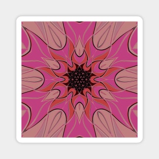 Cartoon Mandala Flower Pink Magnet