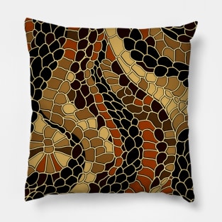 Black Red & Gold Snake Skin Pattern Pillow