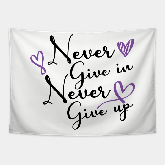 Never Give Up Tapestry by BarbC