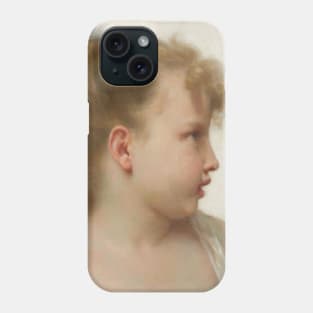 Etude; Tete de Petite Fille (Visage de Profil) by William-Adolphe Bouguereau Phone Case