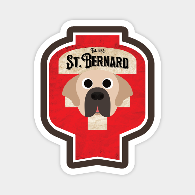 St. Bernard - Distressed Swiss Saint Bernard Beer Label Design