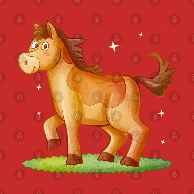 Hand Drawn Cartoon Horse by Mako Design 