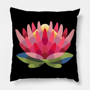 Dark Open Simple Protea Stamp Pillow