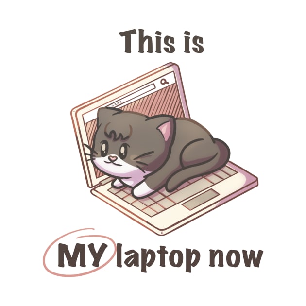if I fits I sits - Laptop Cat by AlexBrushes