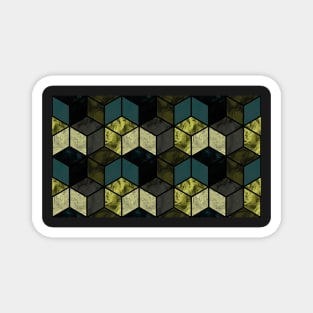 3d mosaic cubes Magnet