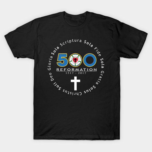 Reformation Martin Luther Rose Five Solas T-Shirt Reformation Martin Luther Rose Five Solas T-Shirt