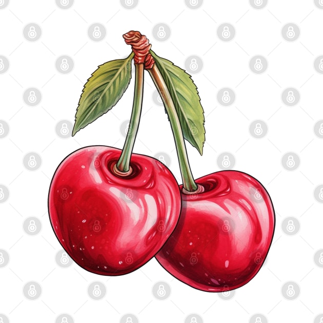 Cherries Art by Pastel Craft