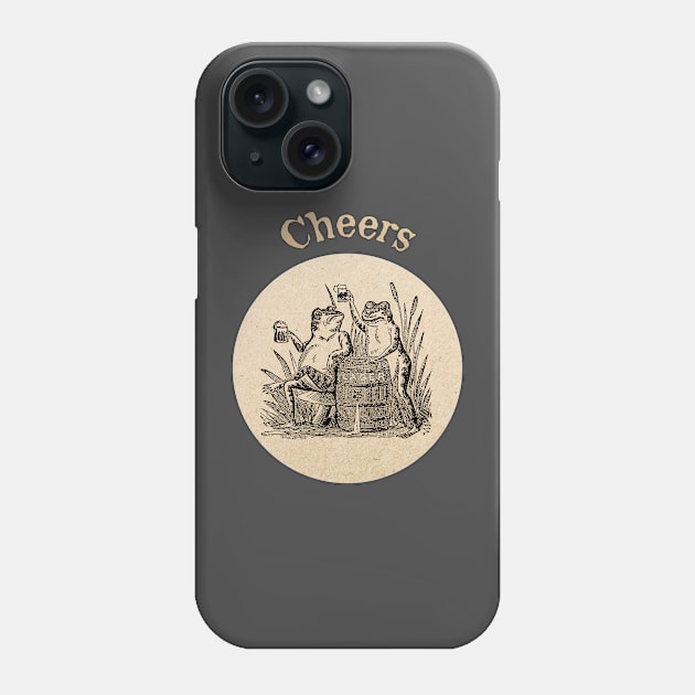 Cheers! Vintage Frogs Illustration Phone Case by ArtShare