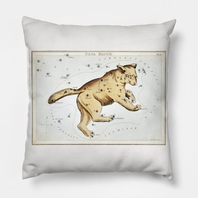 Ursa Major by Sidney Hall (1831) Pillow by WAITE-SMITH VINTAGE ART