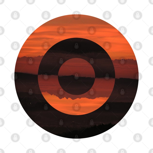 Abstract Circle Red Landscape by Art Designs