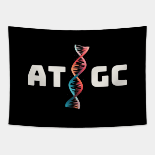 AT / GC, biotechnology, dna strand, molecular biology, gift present ideas Tapestry