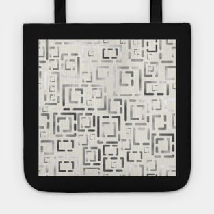 Decorator 2021 Blocks Greys on Beige 5748 Tote