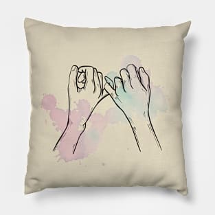 Pinky Promise Hand drawn Pillow