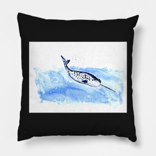 Narwhal Painting Pillow