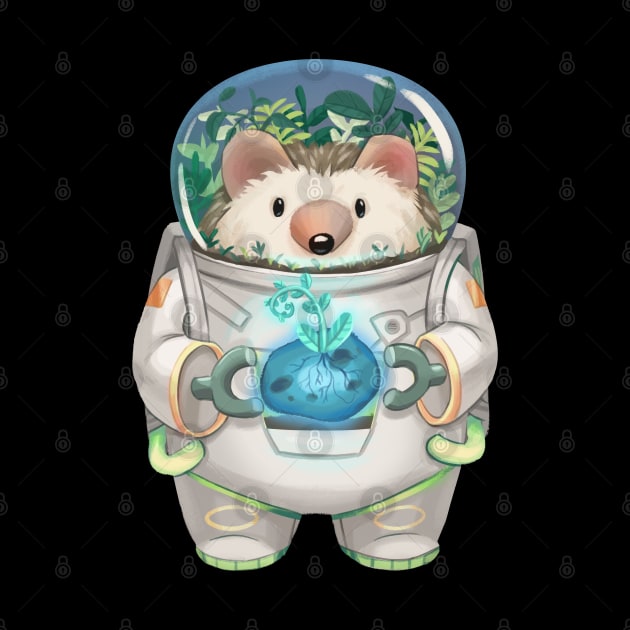 Solarpunk Astronaut Hedgehog by PamelooArt