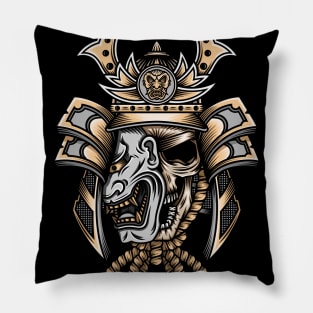 Japanese Samurai Skull Pillow