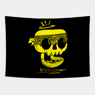 yelow caligro skeleton Tapestry