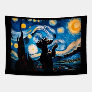 Wiener Winks Dachshund Dog Starry Night, Stylish Tee for Dog Lovers Tapestry