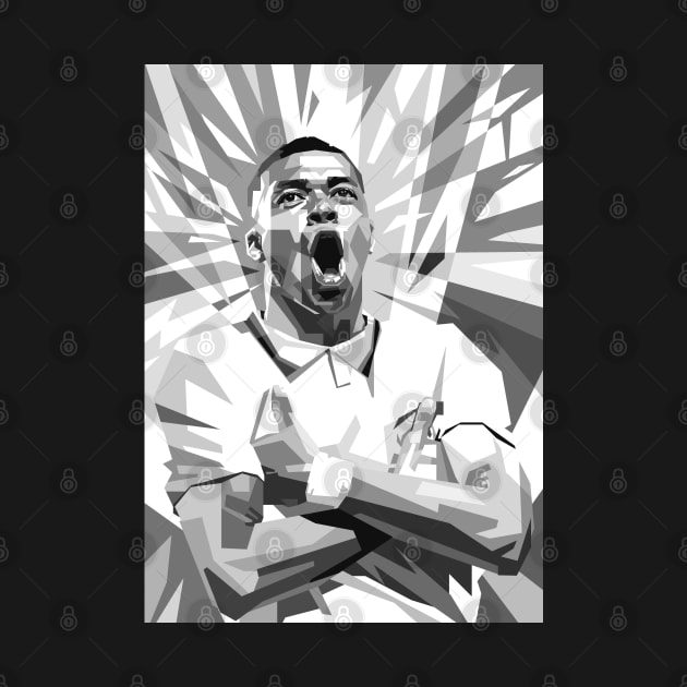 Kylian Mbappe Black and White by RJWLTG