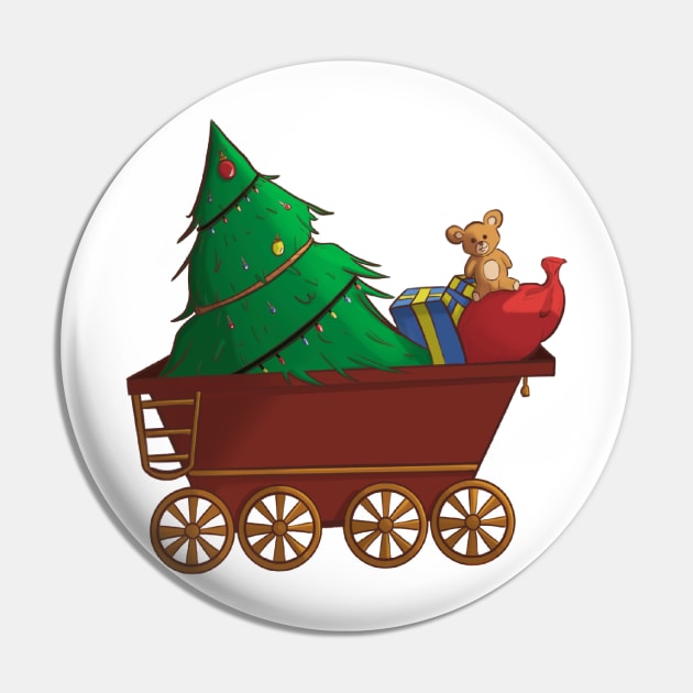 Christmas Tree Wagon Pin by Pafart