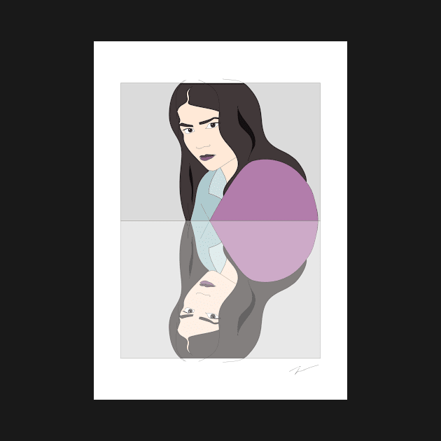 Pajamas Blues Miroir #woman #girl #beauty #fineart #popart #home #decor #fashion #buyart #artprint #minimal #drawing by Kirovair