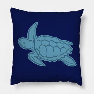 Blue Sea Turtle Pillow